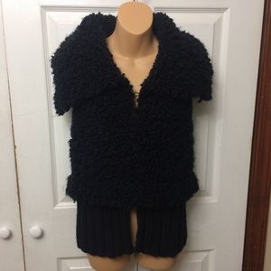 Curio Anthropologie Black Sherpa Vest
